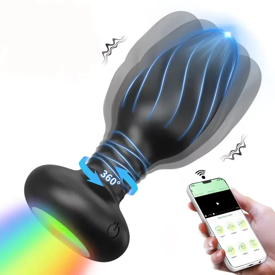 360° Rotation APP Control LED Butt Plug & Prostate Massager