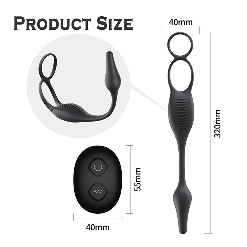 APP Control Cock Ring & Vibrating Butt Plug Prostate Massager Combo