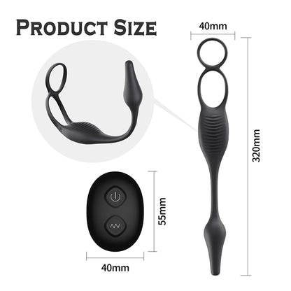 APP Control Cock Ring & Vibrating Butt Plug Prostate Massager Combo