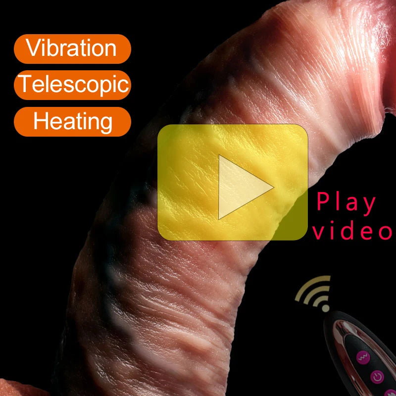 Heating Thrusting Realistic Dildo with Remote Control