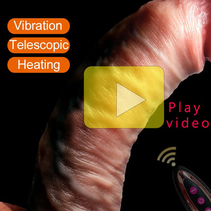 Heating Thrusting Realistic Dildo with Remote Control