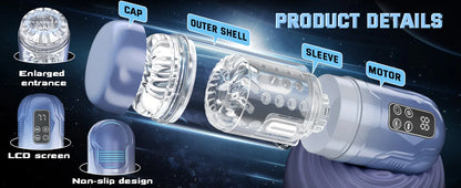 Telescopic Automatic Male Masturbator with Blowjob Suction & Vacuum Pump