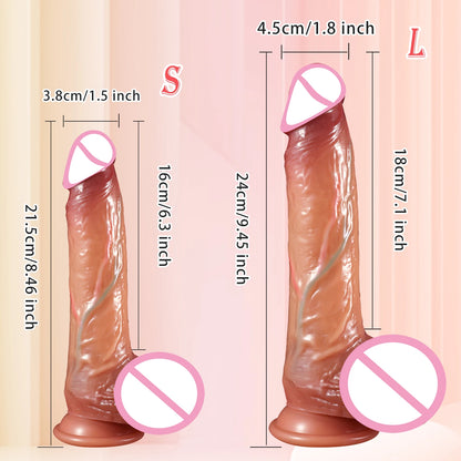 Sliding Foreskin Realistic Dildo with Suction Cup