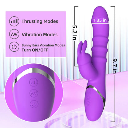 3-in-1 Dildo Rabbit Vibrator G-Spot & Clitoral Anal Stimulator