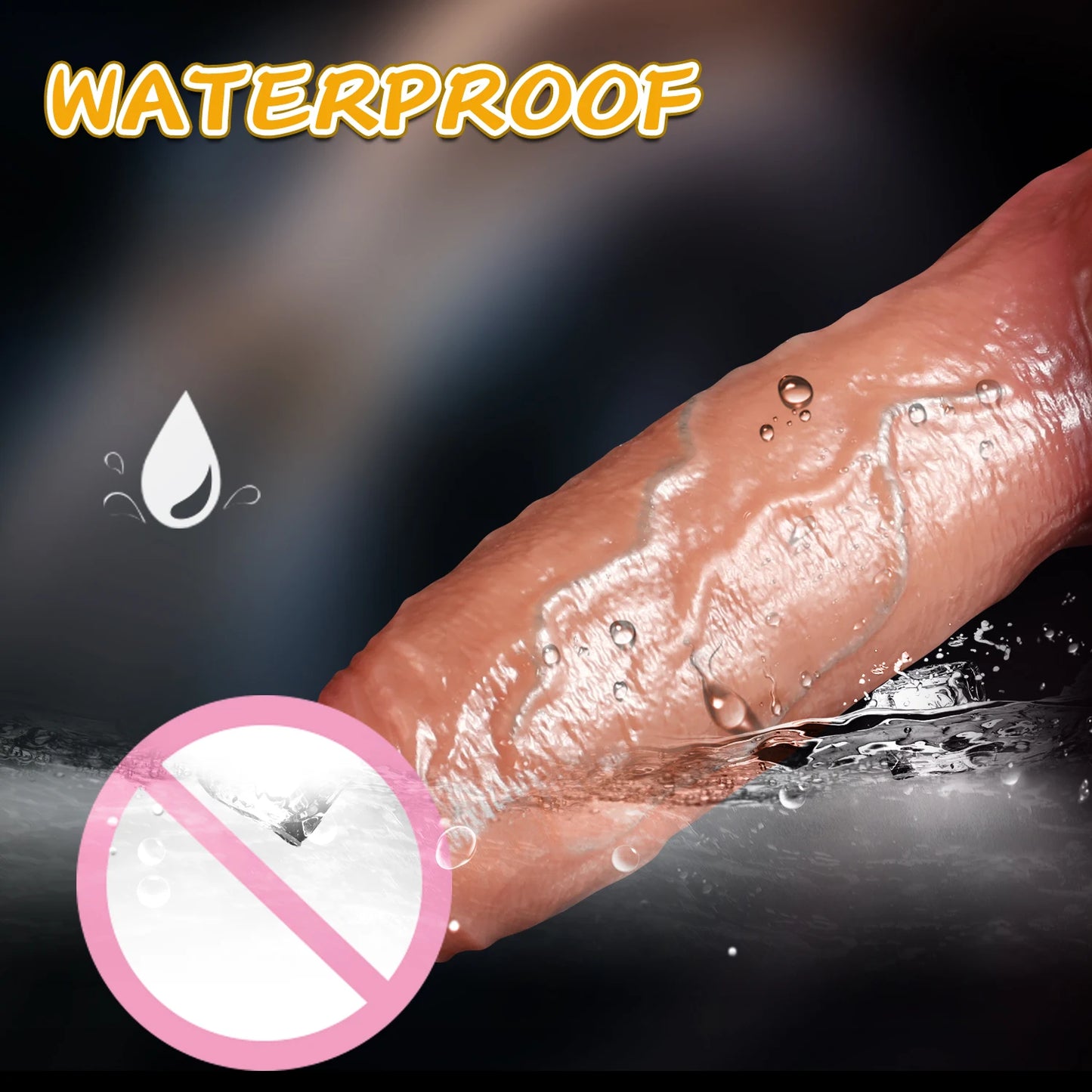 Realistic Squirting Penis Dildo with Movable Foreskin - for G-Spot & Anal