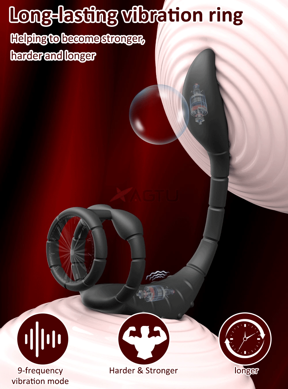 APP Control Cock Ring & Vibrating Butt Plug Prostate Massager Combo