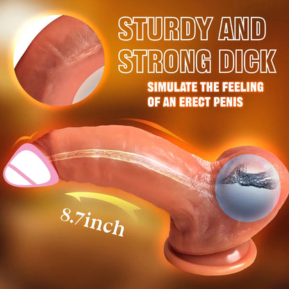 Squirting Silicone Dildo with Balls - Soft Anal Plug Toy for Women