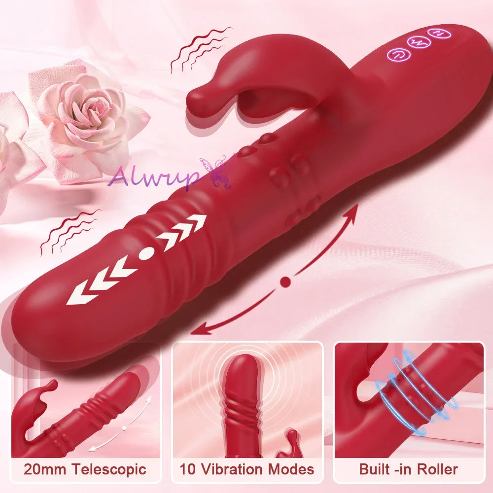 Rotating Rabbit Vibrator for G-Spot and Clitoral Stimulation