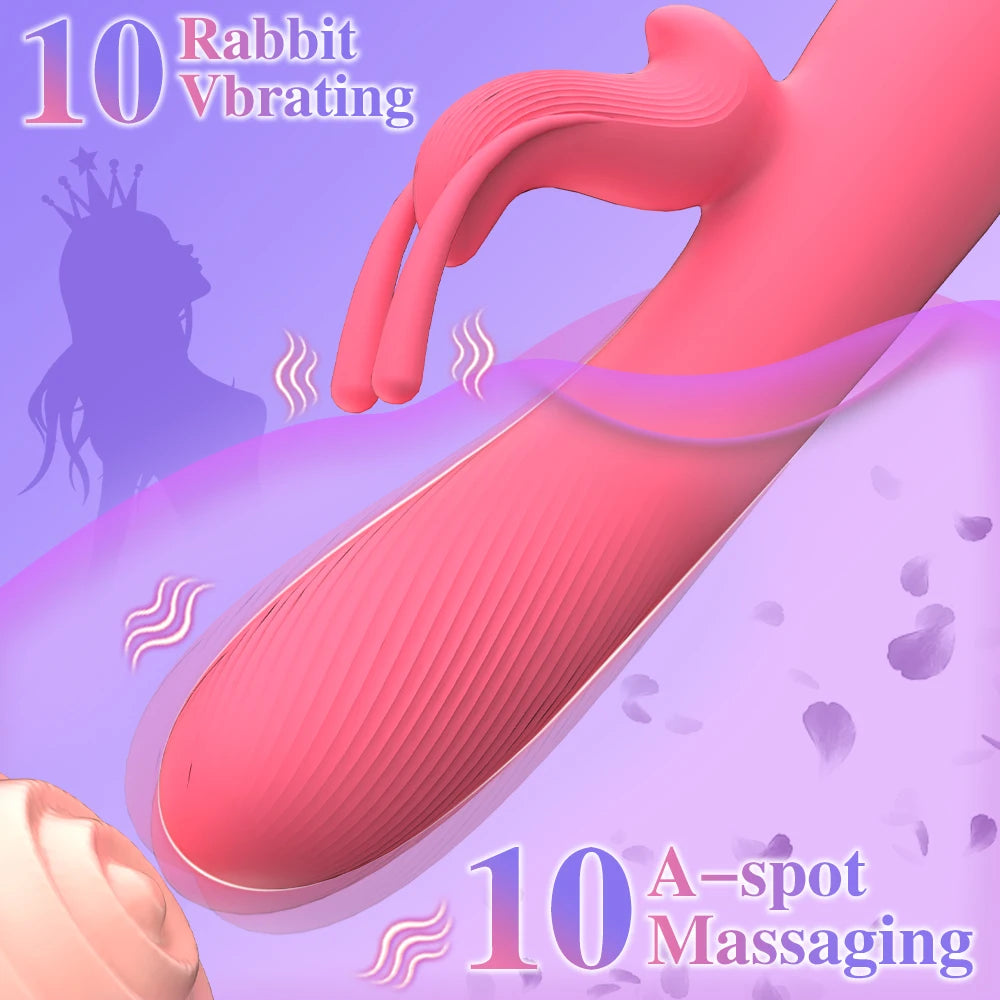 Powerful Rabbit Vibrator: Dual G-Spot & Clitoral Dildo