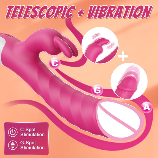 Powerful Rabbit Vibrator: Dual G-Spot & Clitoral Dildo