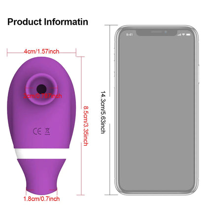 Dual Clit Sucker and Nipple Vibrator with Tongue Licking Motion