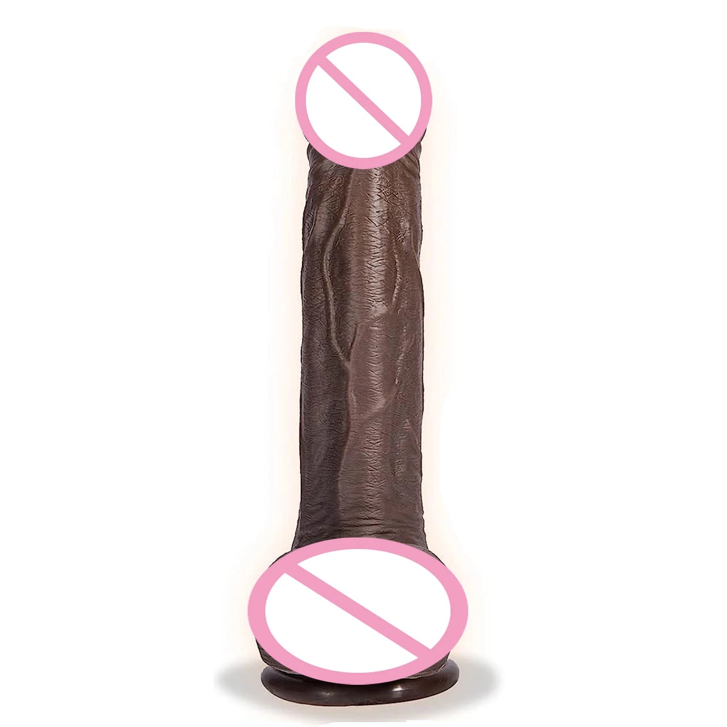 Black Realistic Heating Dildo with Telescopic Vibration