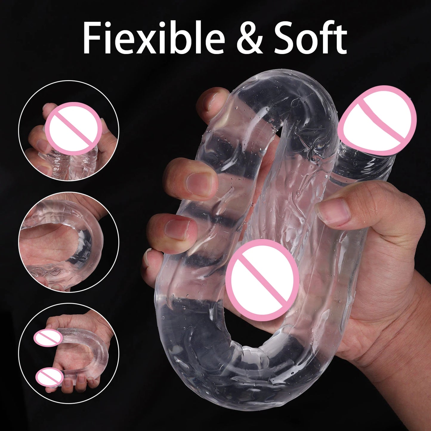 U-Shape Double Head Silicone Dildo for Couples