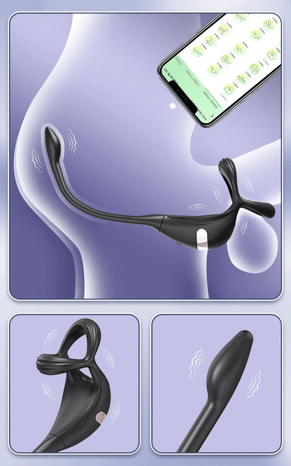APP Control Beginner Prostate Massager & Vibrating Butt Plug Cock Ring