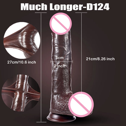 Realistic Sliding Foreskin Dildo with Testicles for Women & Strapon Play