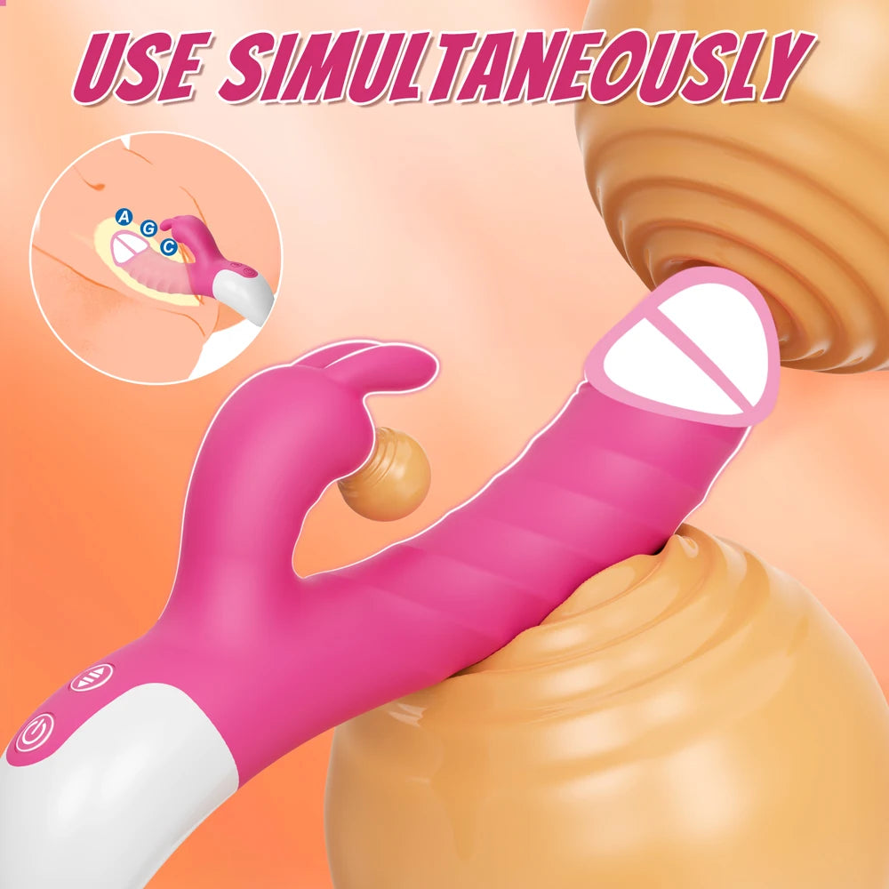 Powerful Rabbit Vibrator: Dual G-Spot & Clitoral Dildo