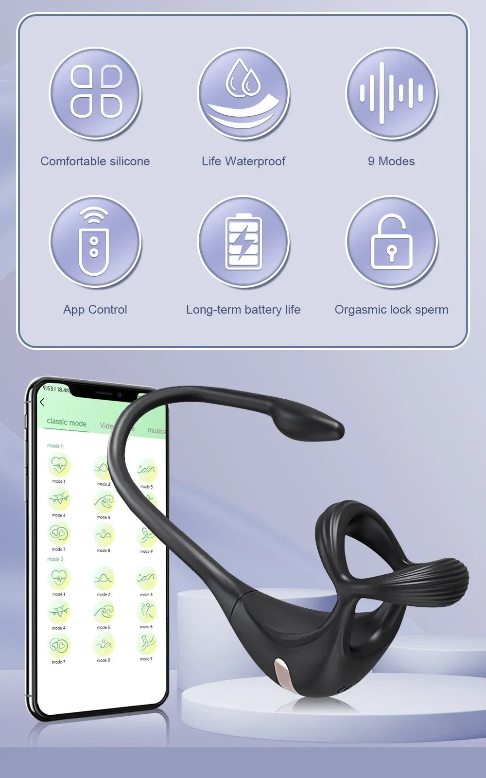 APP Control Beginner Prostate Massager & Vibrating Butt Plug Cock Ring