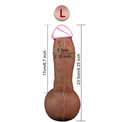 3-Size Realistic Skin-Feel Dildo with Anal Plug