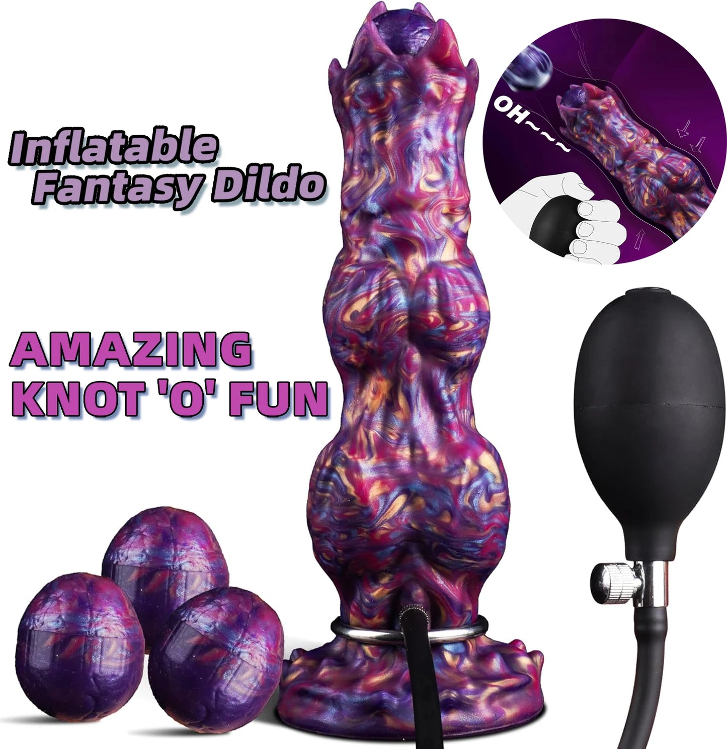 Inflatable Ovipositor Dildo - Egg-Laying Fantasy Toy for Vaginal & Anal Play