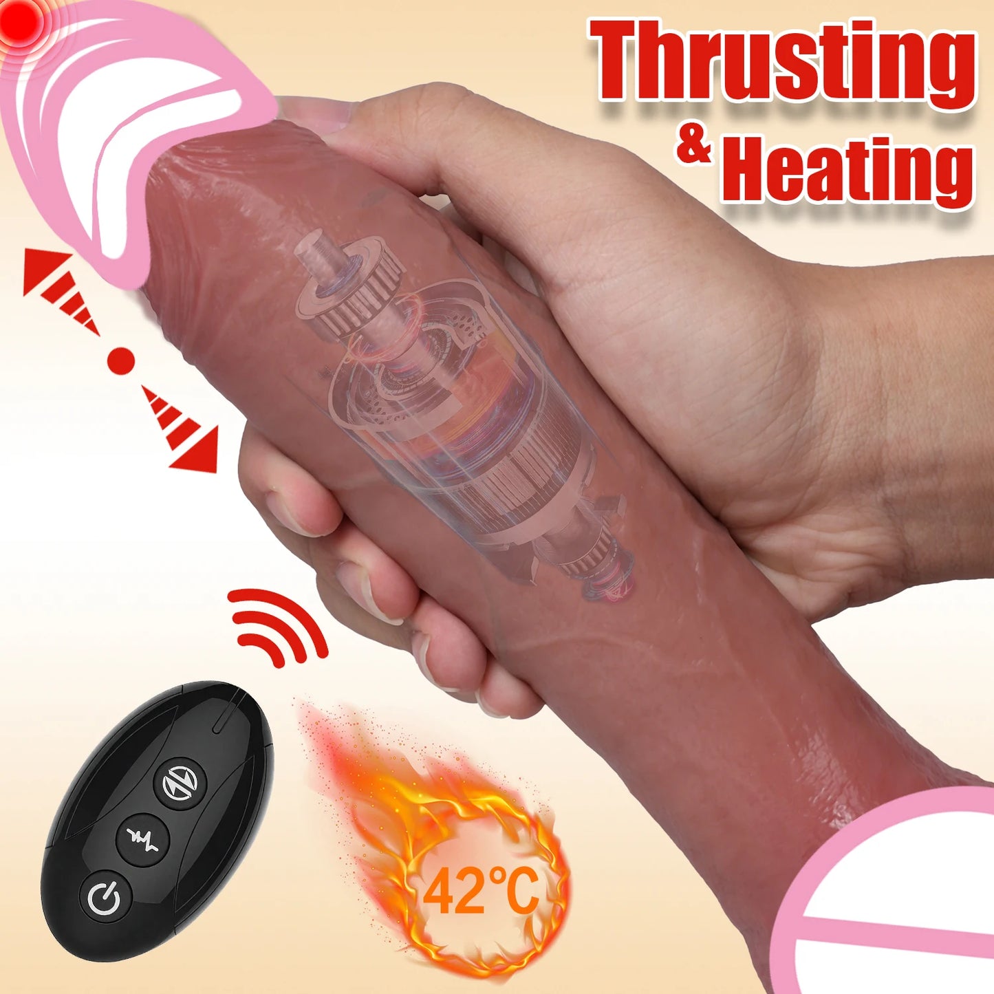 Remote Heating Realistic Dildo for G-Spot Massage