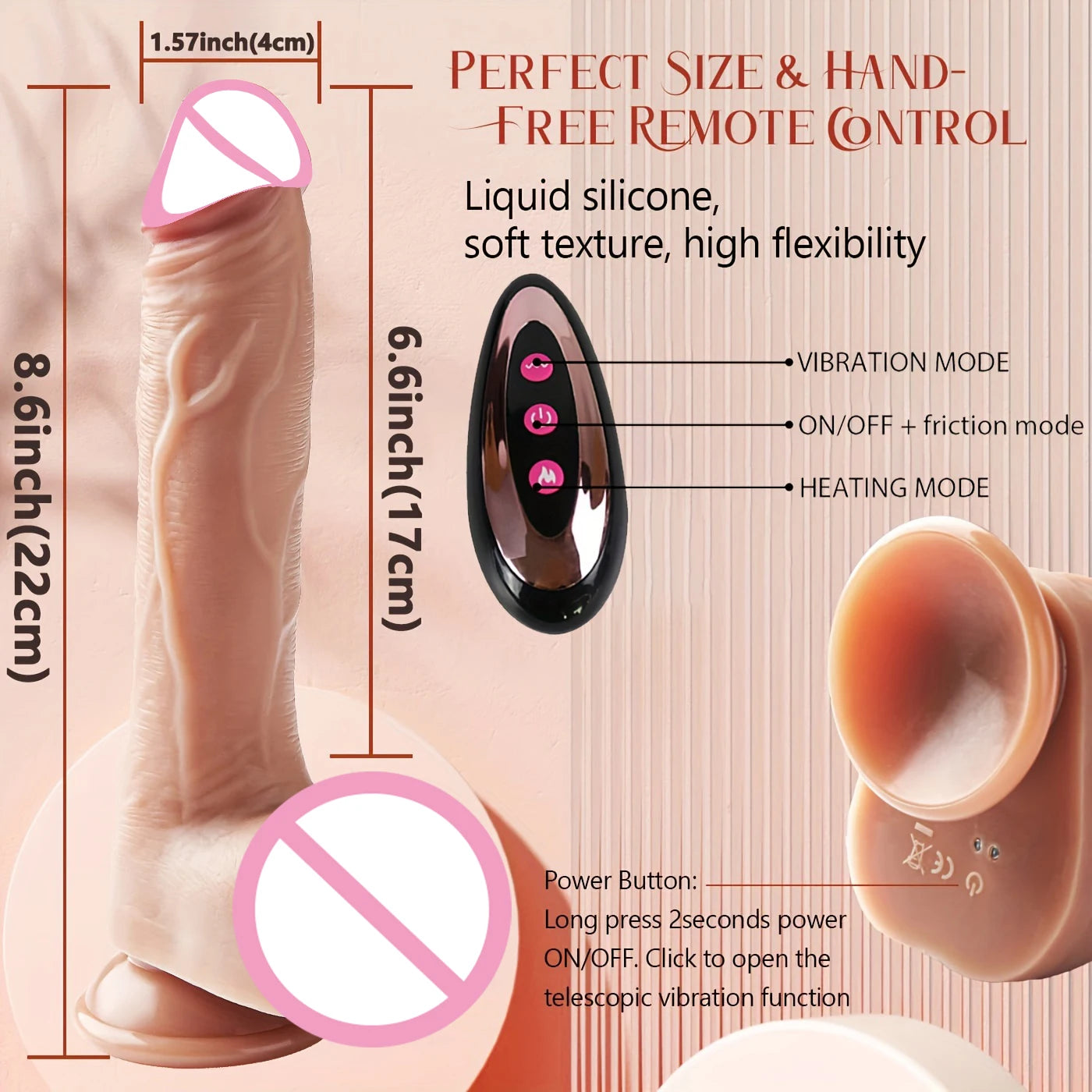 Wireless Heated Dildo for G-Spot Stimulation