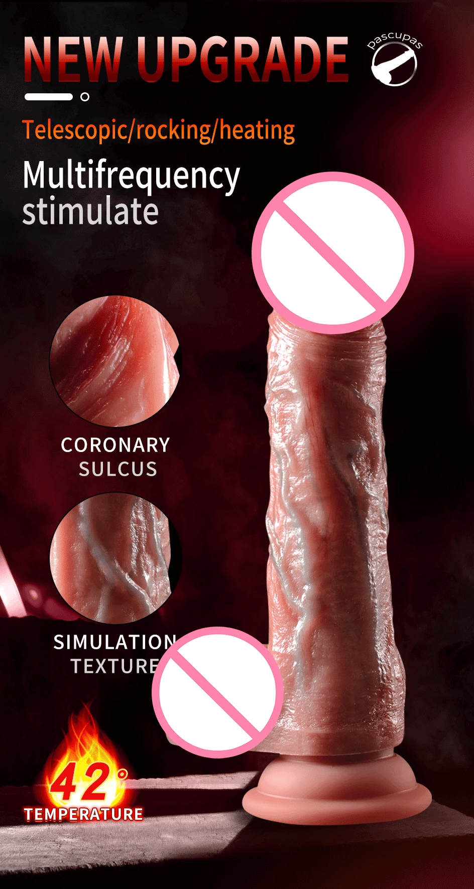 Heating Realistic Dildo with Remote Control