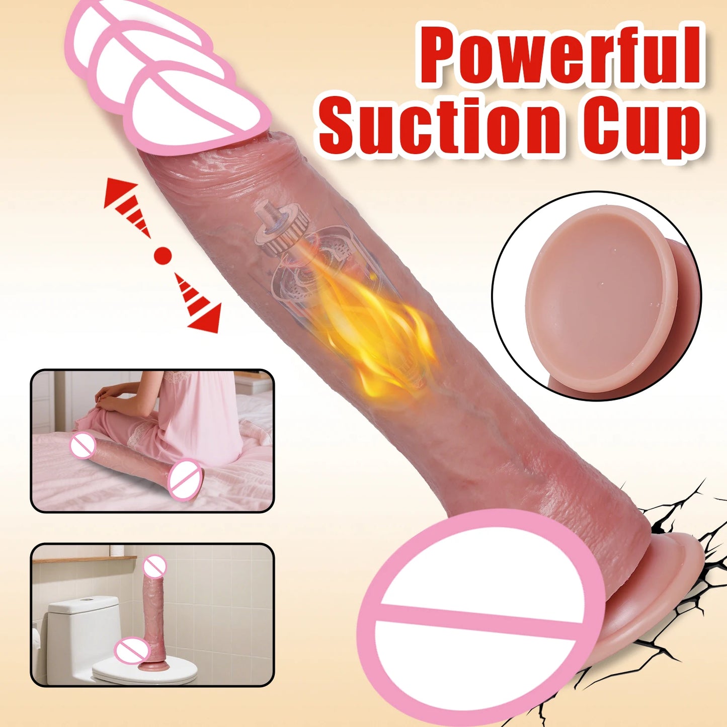 Remote Heating Realistic Dildo for G-Spot Massage