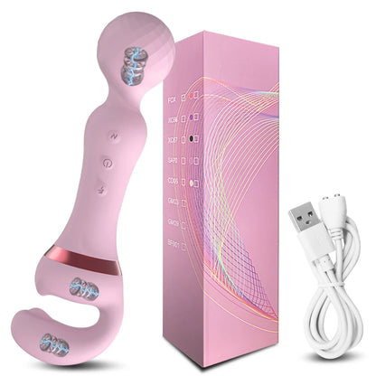Rechargeable 2-in-1 Magic Wand G-Spot & Clitoral Stimulation