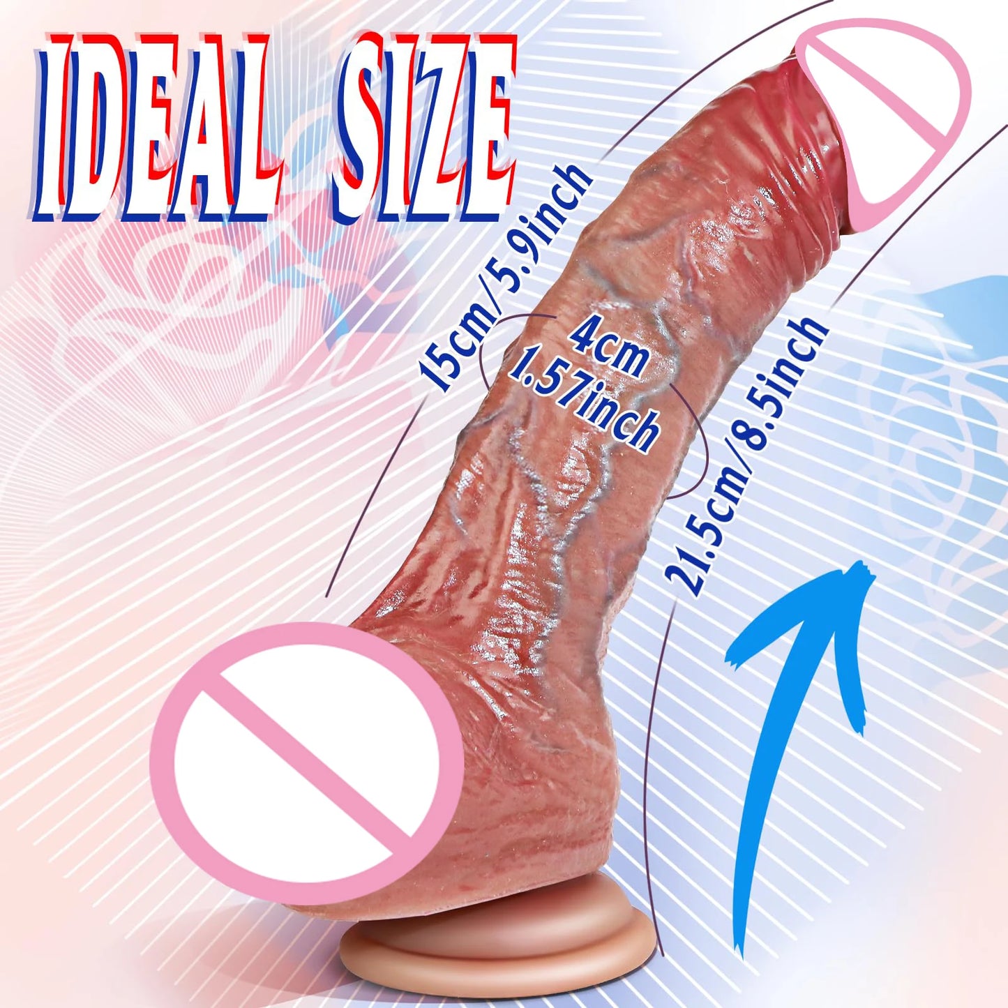 Sliding Foreskin Realistic Dildo with Suction Cup