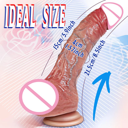 Sliding Foreskin Realistic Dildo with Suction Cup