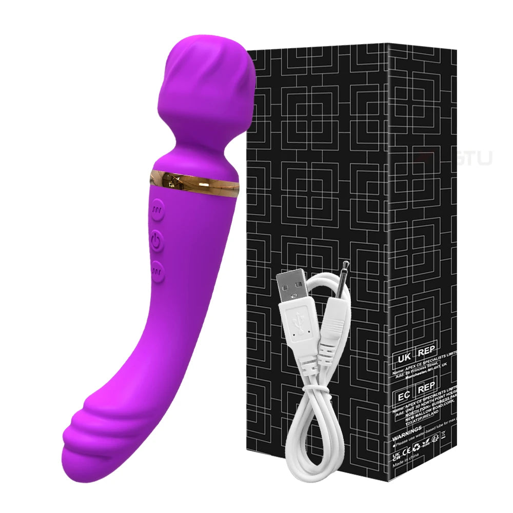 2-in-1 Wand for G-Spot Clitoris & Nipple Stimulation