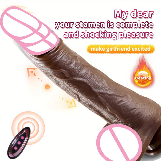 Black Heating Realistic Dildo for G-Spot Massage