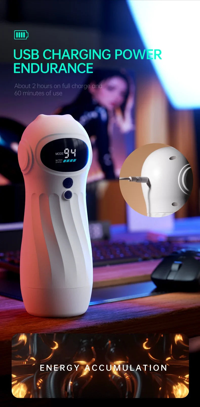 Automatic Sucker Male Masturbator with 9 Vibration & 4 Suction Modes