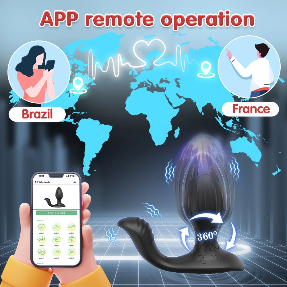 APP Control Prostate Massager with Rotation & Vibration