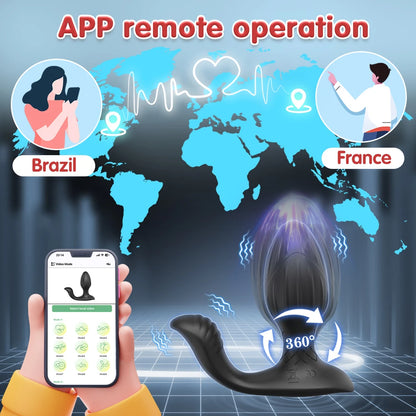 APP Control Prostate Massager with Rotation & Vibration