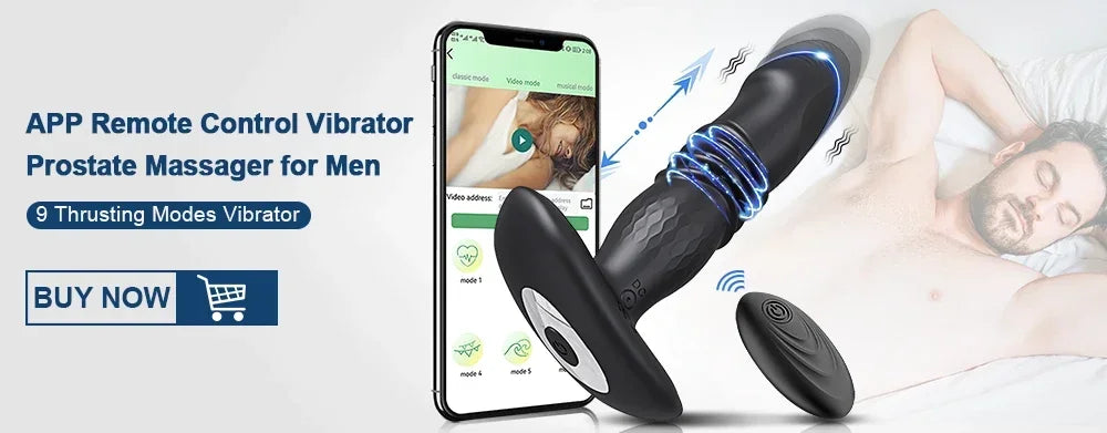 APP Control Thrusting Telescopic Prostate Massager
