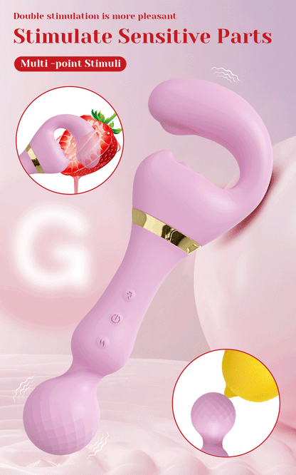 3-in-1 Wand for G-Spot Clitoral & Nipple Stimulation