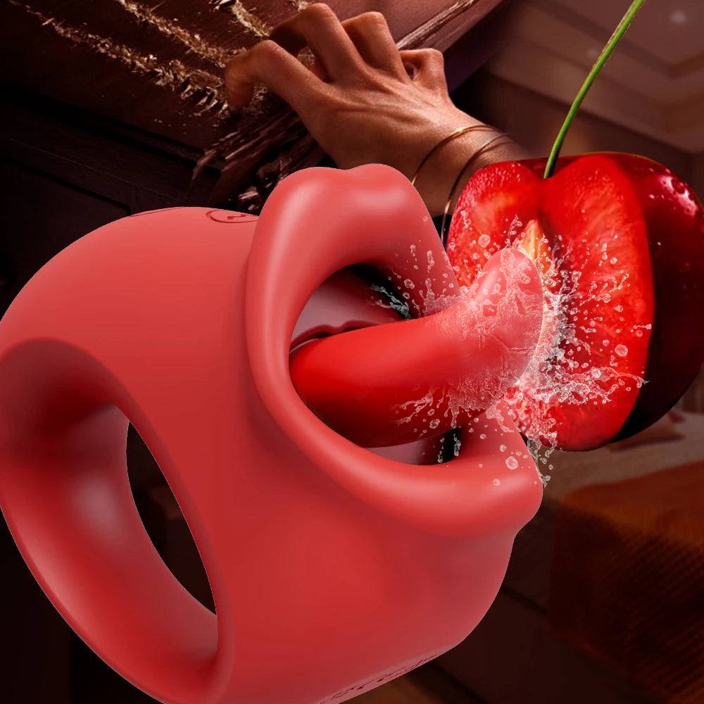 Clitoral Tongue Vibrator with Nipple Suction