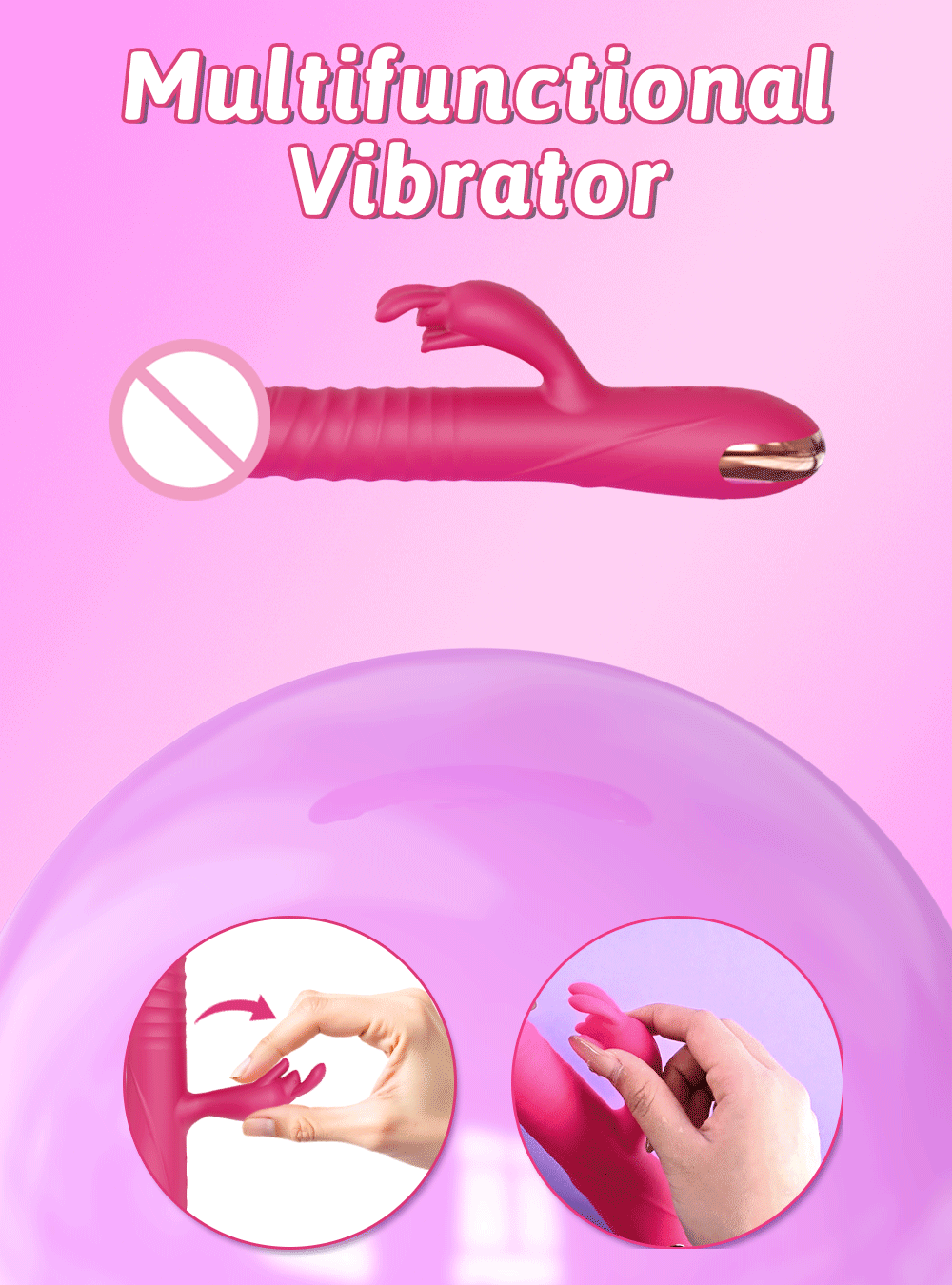Dildo Vibrator with 3 Thrusting & 10 Vibration Patterns