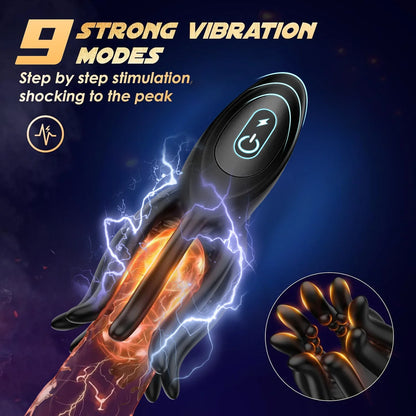 Electric Penis Vibrator with 9 Modes & Delay Training