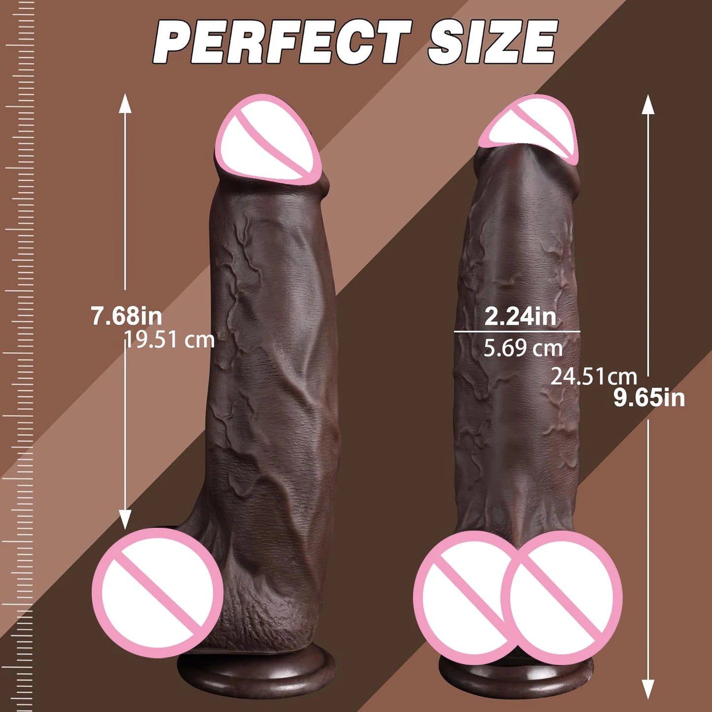 Long Realistic Penis Dildo with Foreskin - Extra Thick Anal & G-Spot Toy