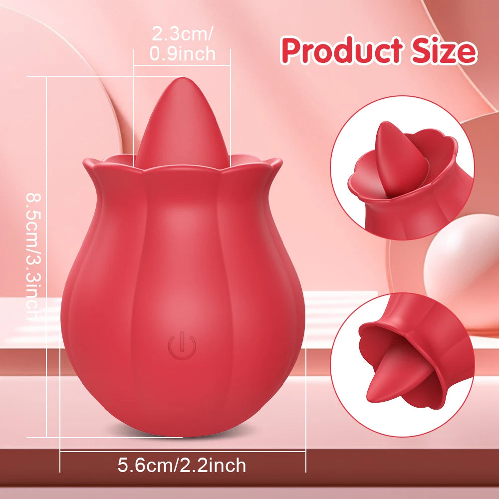 Tongue Licking Clitoral Vibrator with Nipple Stimulator for Women