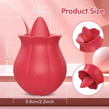 Tongue Licking Clitoral Vibrator with Nipple Stimulator for Women