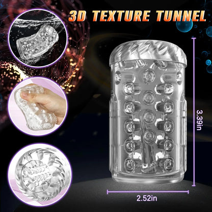 LCD Automatic Male Masturbator with 7 Vibrating Rotating Thrusting & Licking Modes