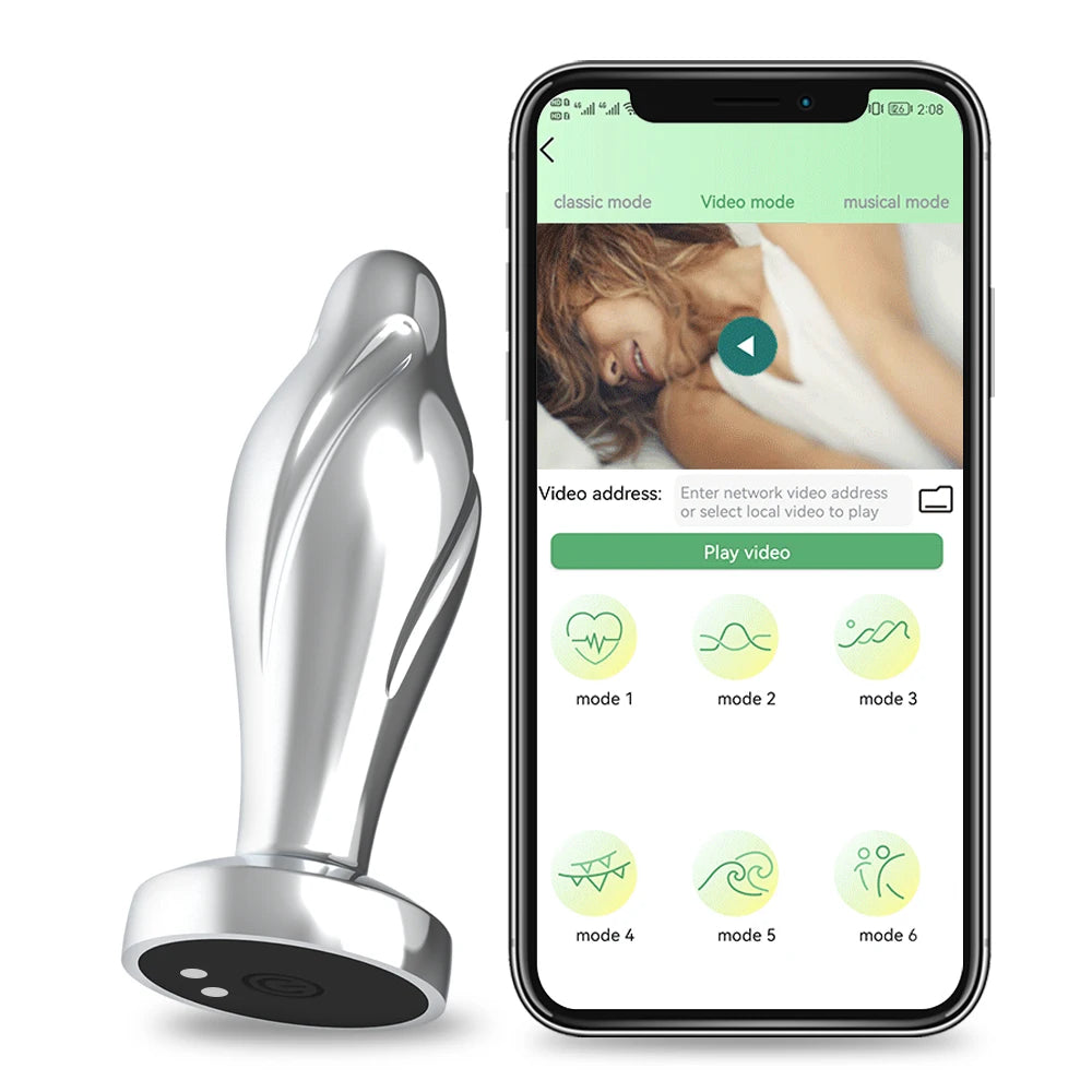 APP Controlled Butt Plug - Stainless Steel & Vibration