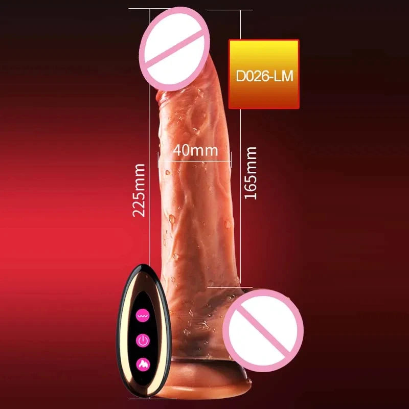 Telescopic Vibrating Realistic Dildo with Anal Plug