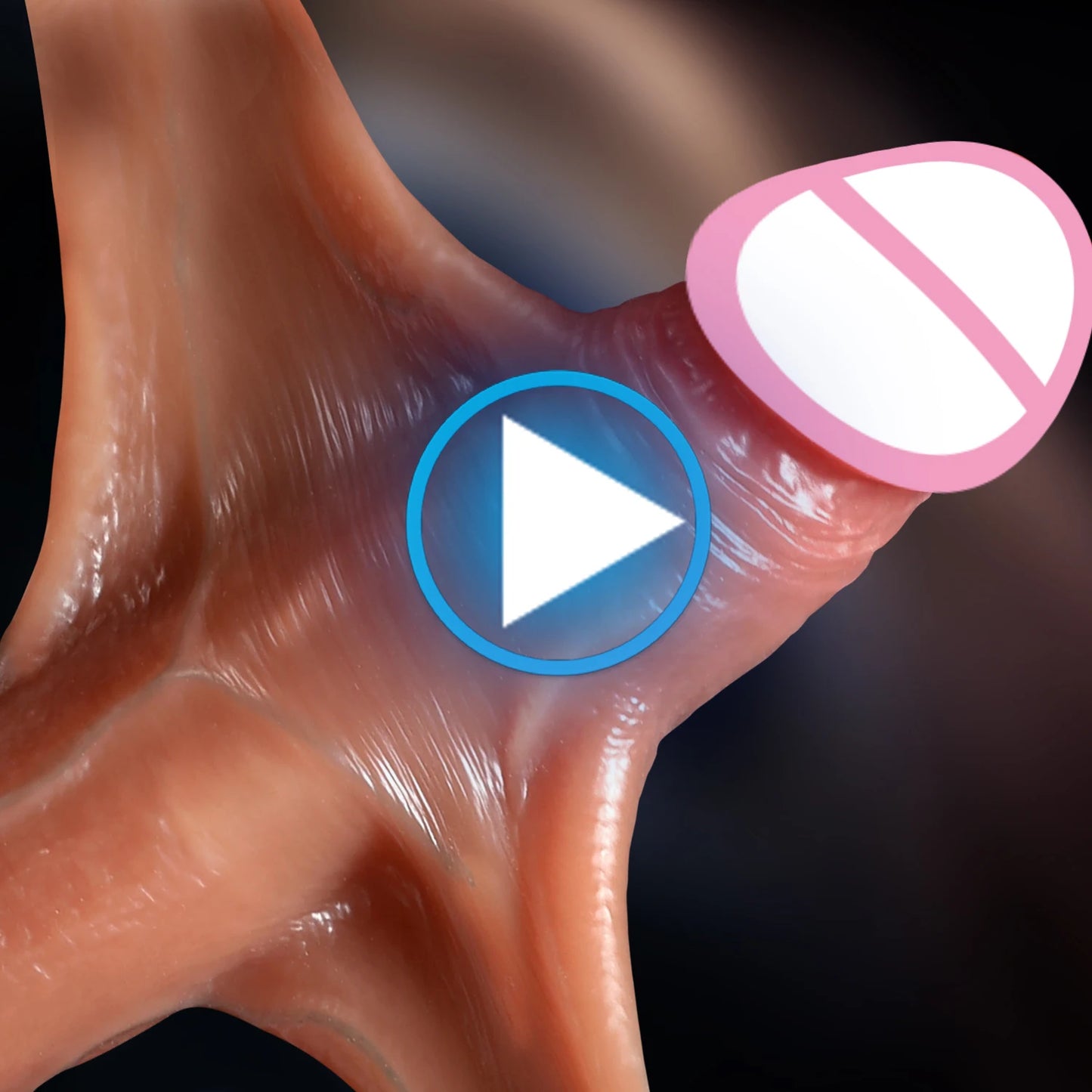 Realistic Squirting Penis Dildo with Movable Foreskin - for G-Spot & Anal