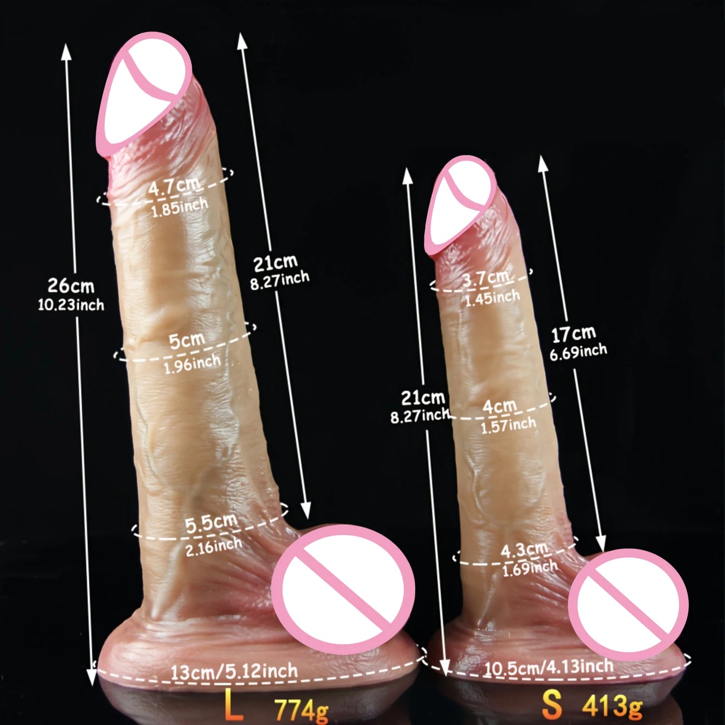 Realistic Sliding Foreskin Dildo - Lifelike Penis with Testicles