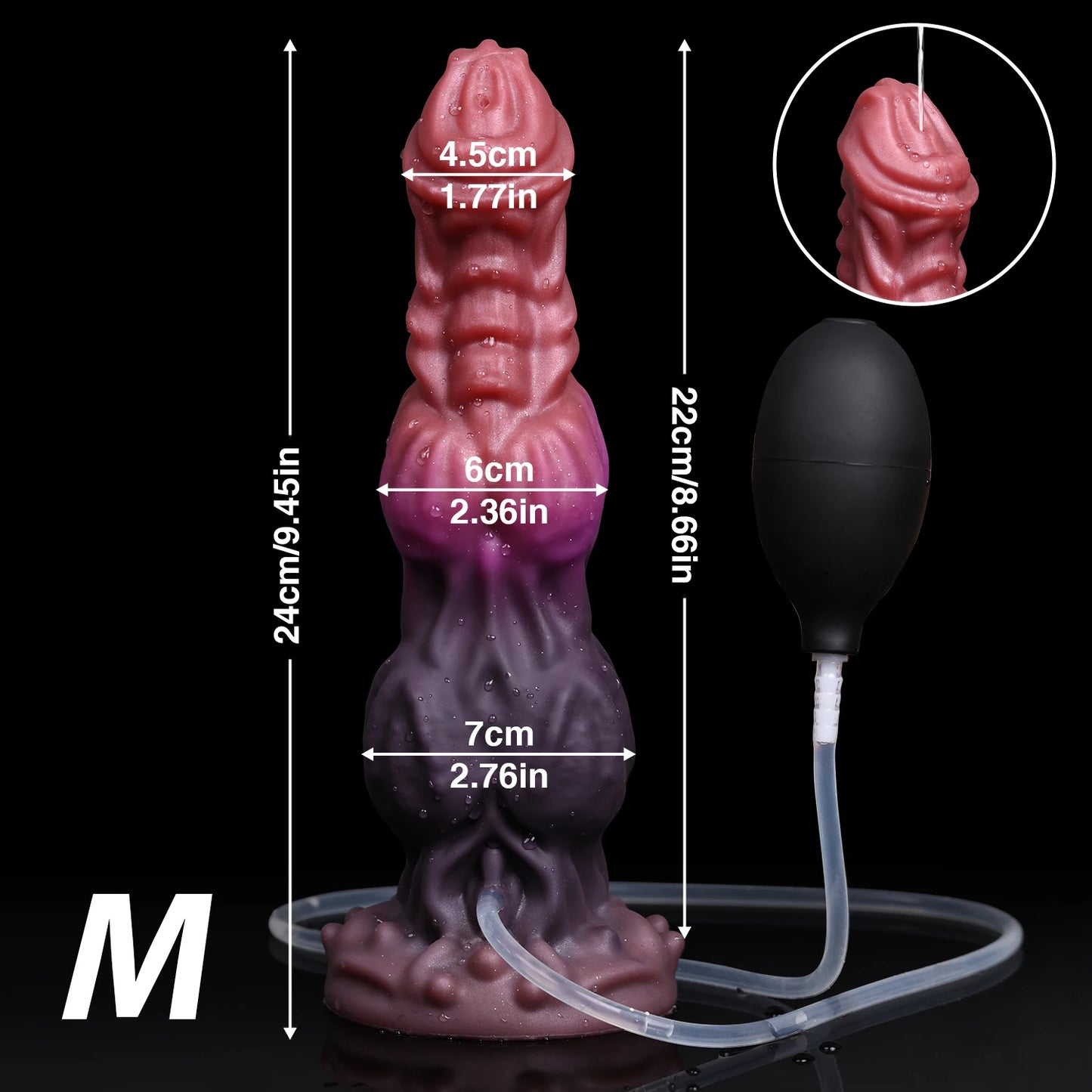 Realistic Knotted Dildo - Ejaculating Inflatable Anal Toy
