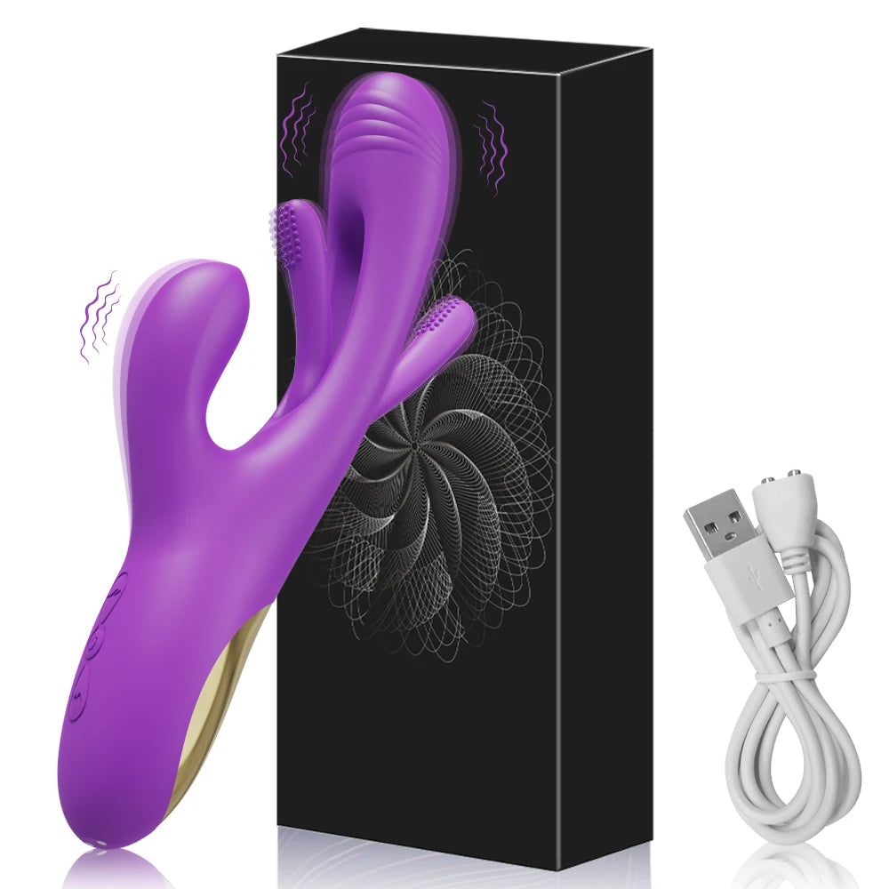 Tapping Flapping Vagina Vibrator & Clit Sucker Rabbit